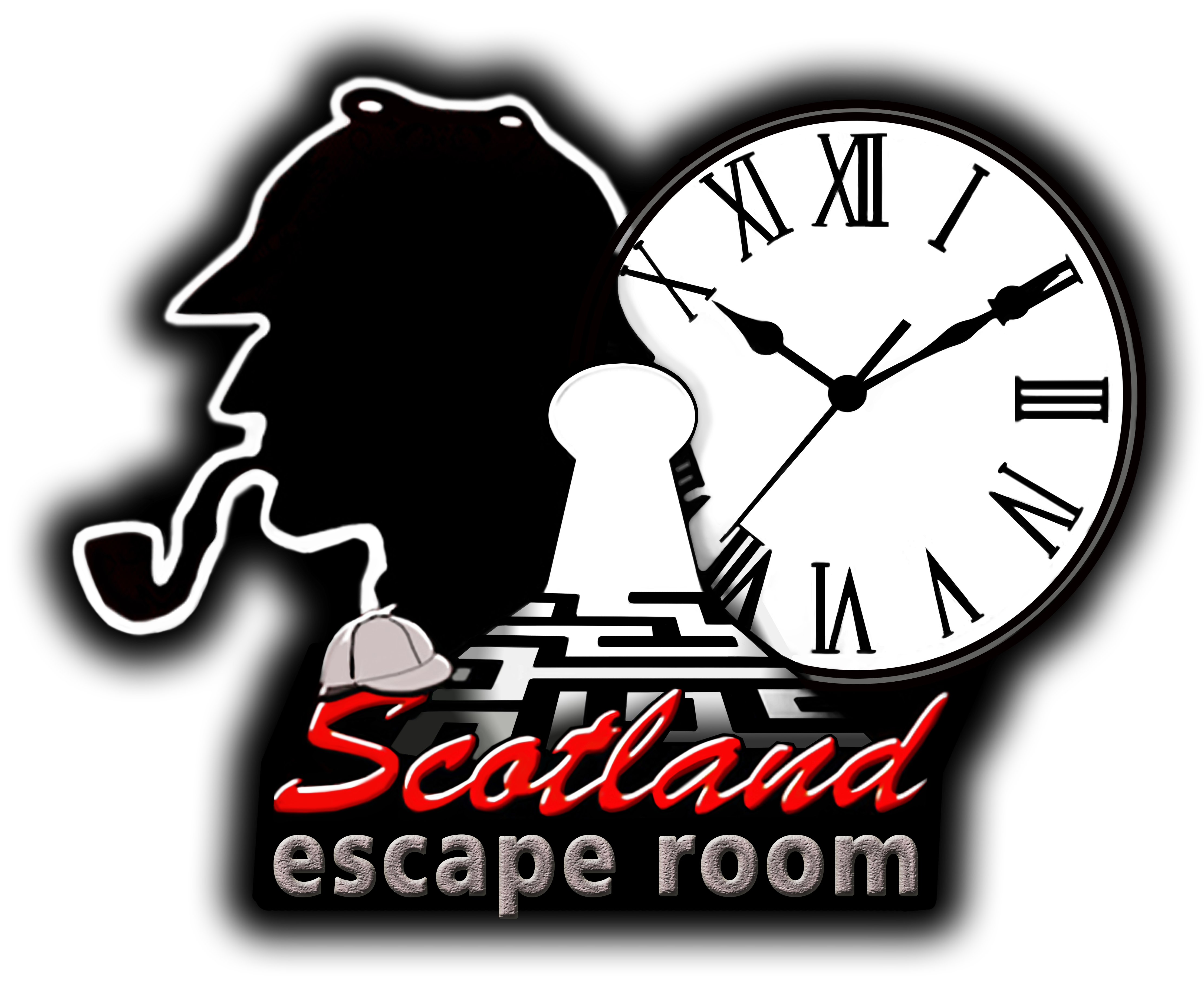 Logotipo Scotland Escape Room - Desenvolvido pela Digital Pilot